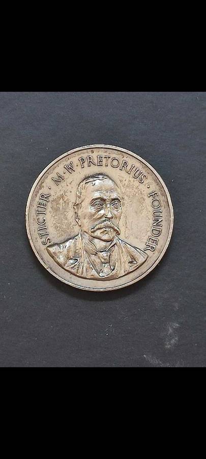 1855 - 1955 Stigter/Founder Pretoria Medal. Sterling Silver