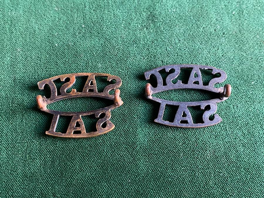 SA SERVICE CORPS S TYPE TITLE PAIR-WORN 1924-1939