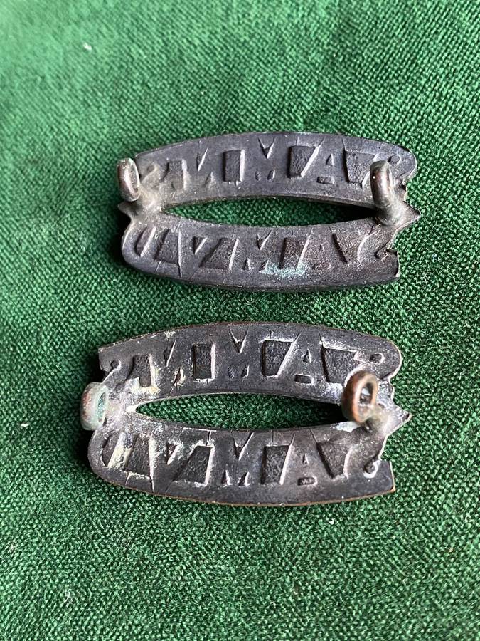 SA MILITARY NURSING SERVICE TITLE PAIR-WORN WW2-LUGS INTACT
