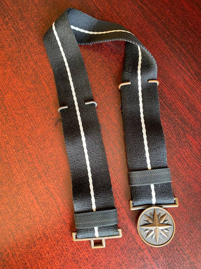 NUBERED RECCE REGIMENT BELT IN VERY GOOD CONDITON,COMPLETE WITH METAL AND MATERIAL SLIDER-EXTENDED