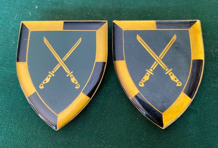 SA INFANTRY SCHOOL FLASH PAIR- PINS INTACT
