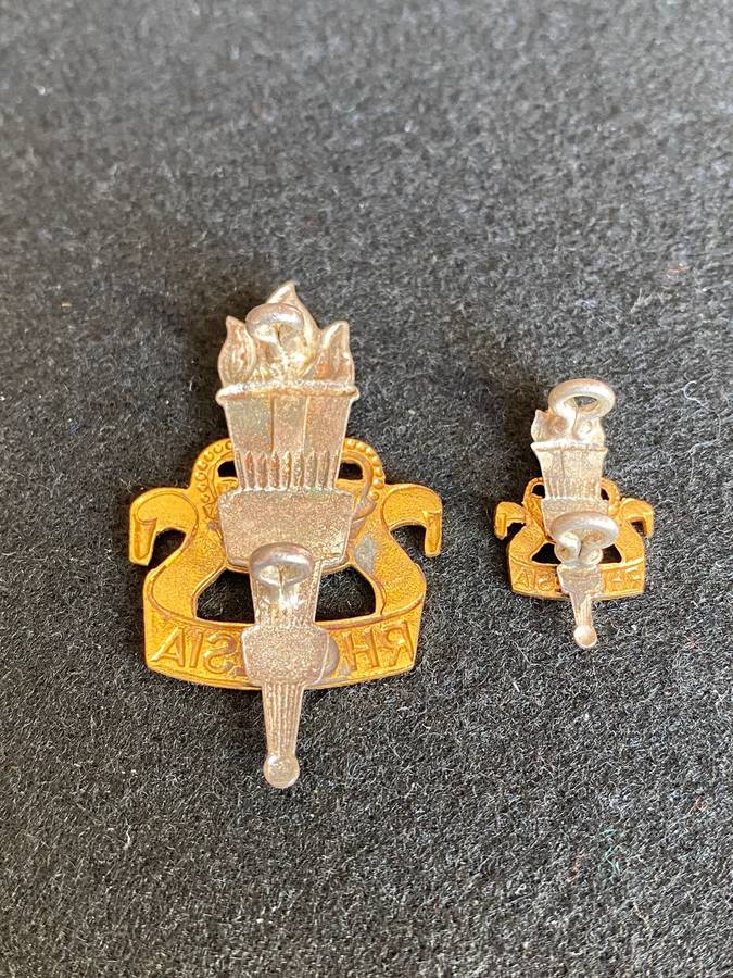 RHODESIAN ARMY EDUCATION CORPS CAP AND ONE COLLAR-WORN 1960'S-70'S-LUGS INTACT