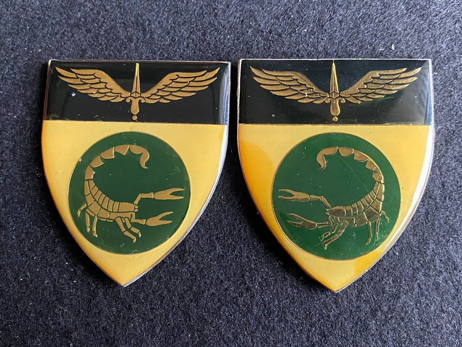 2 RECCE COMMANDO FLASH PAIR-1ST ISSUE-APPROVED 1972- NO PINS