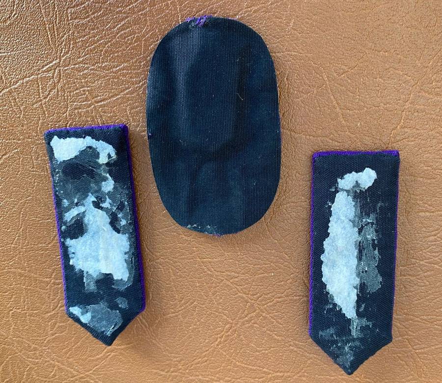 S.W.A.T.F MAUVE CHAPLAINS OFFICERS CAP BADGE WITH GORGET PATCH PAIR