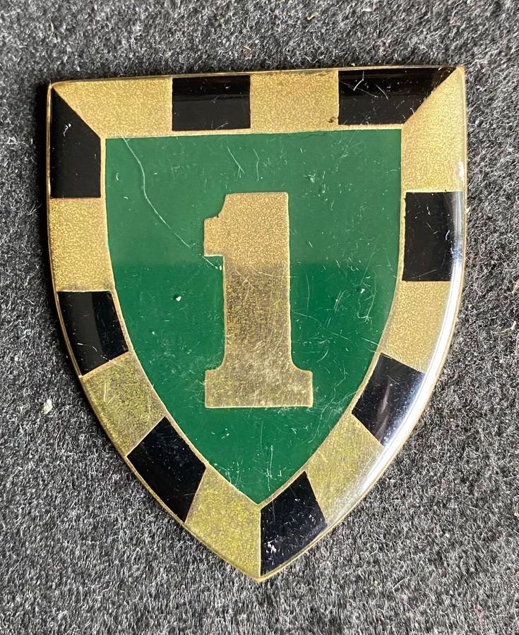 1ST SA INFANTRY BATTTALION GOLD TYPE FLASH-2ND ISSUE- NO PINS-OWEN NO F 854