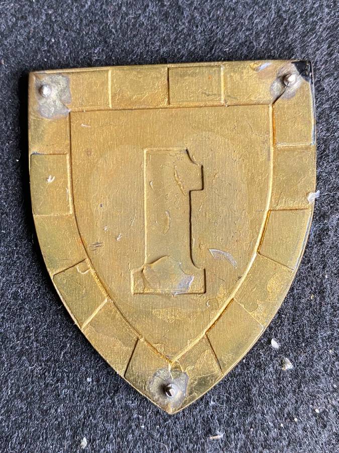 1ST SA INFANTRY BATTTALION GOLD TYPE FLASH-2ND ISSUE- NO PINS-OWEN NO F 854