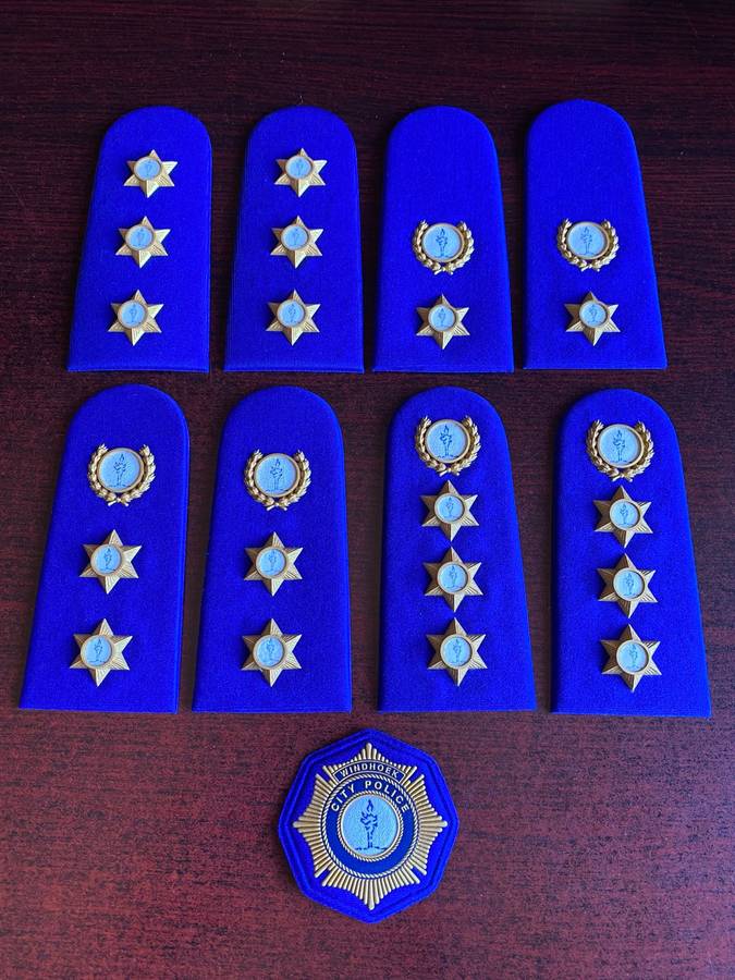 SWA/WINDHOEK CITY POLICE RANKS AND CAP BADGE