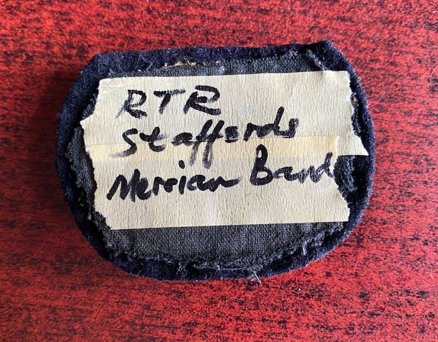 BRITISH ARMY REGIMENTAL QM/WO RANK FOR RTR STAFFORDS MERRIAN BAND