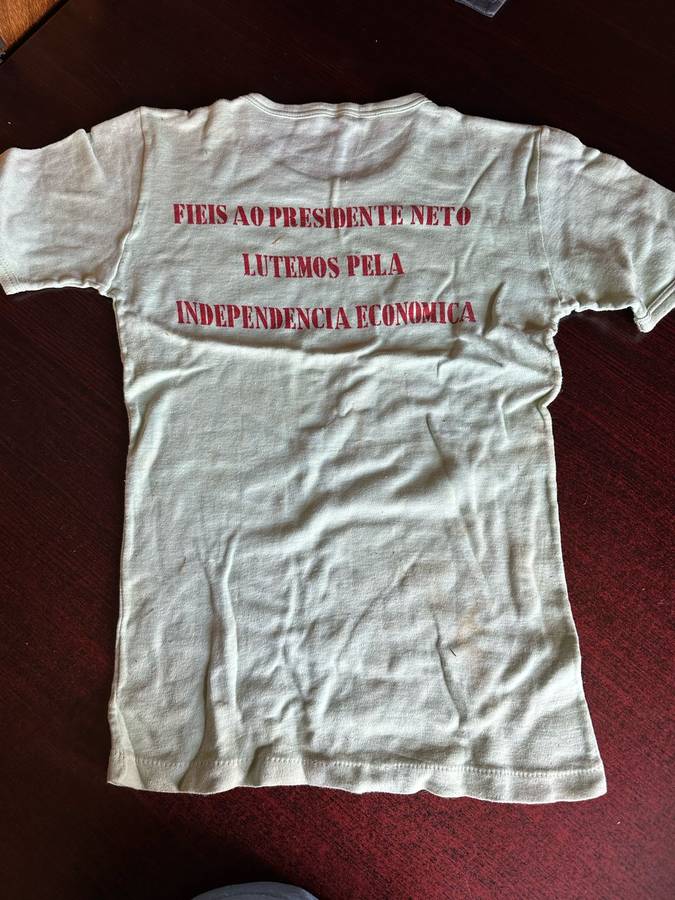 ORIGINAL ANGOLAN,MPLA T-SHIRT-1980'S-GOOD CONDITION-SIZE SMALL