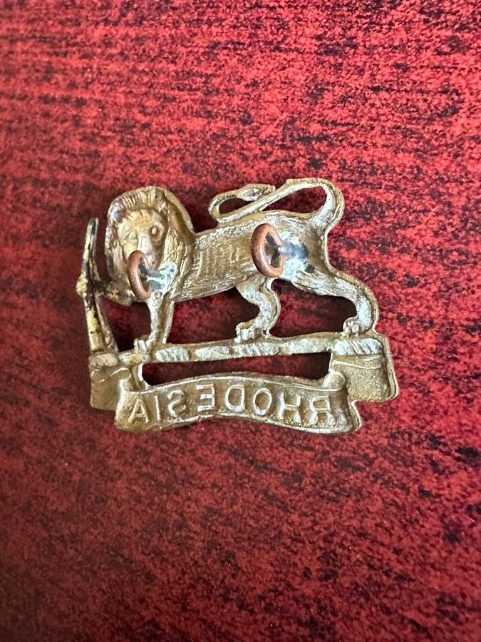 Rhodesian defence force collar badge. 1920-23. 2 Lugs.
