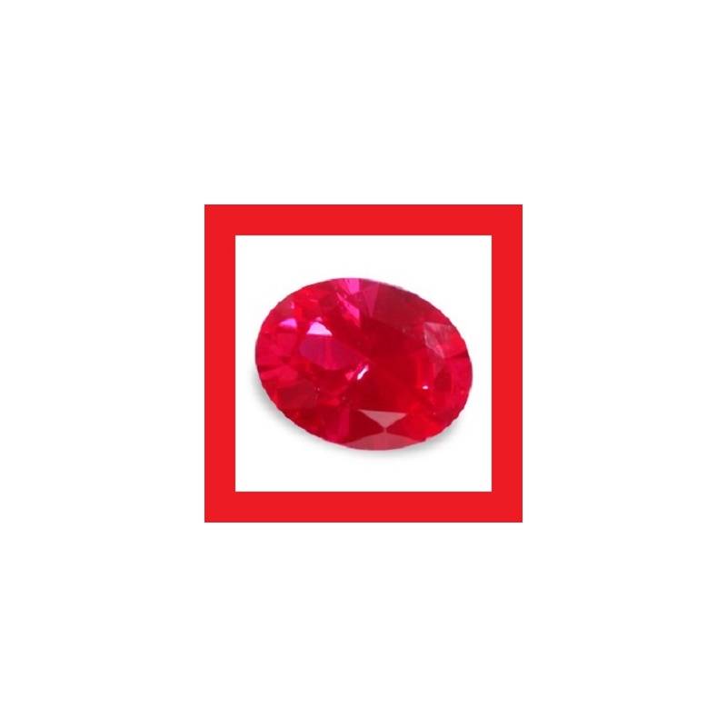 Ruby [Created] - Faceted Oval Shape - 0.91cts
