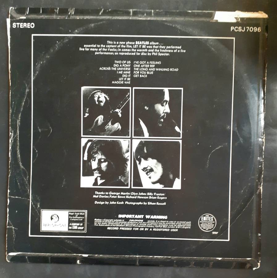 The Beatles - Let It Be LP Vinyl Record