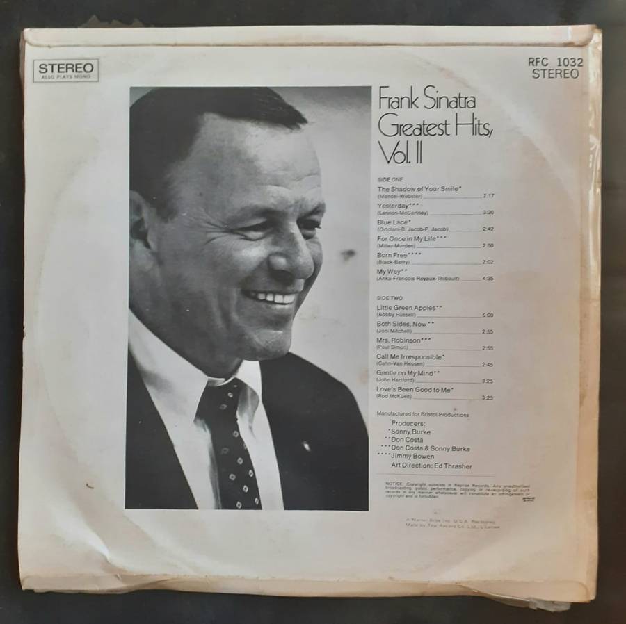 Frank Sinatra Greatest Hits Vol.ll LP Vinyl Record