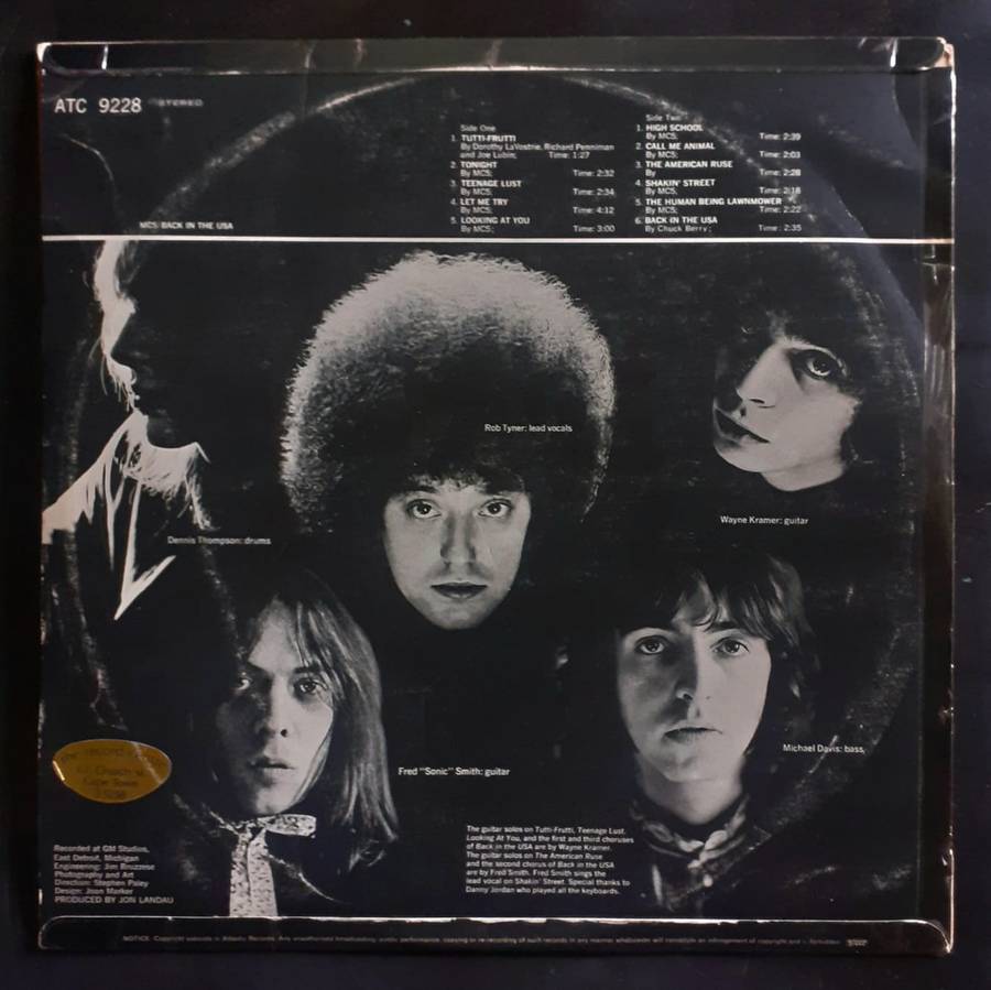 MC5 - Back In The USA LP Vinyl Record