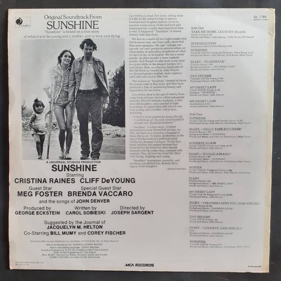Sunshine (Original Soundtrack) LP Vinyl Record