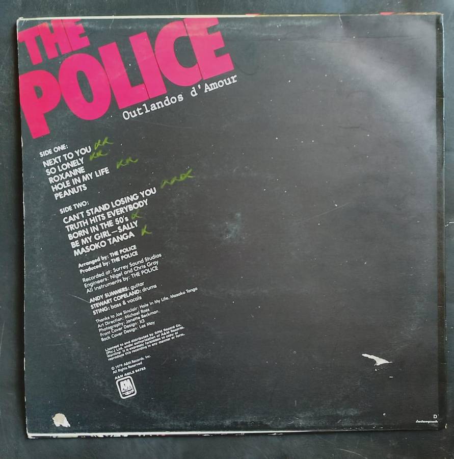 The Police - Outlandos D'Amour LP Vinyl Record