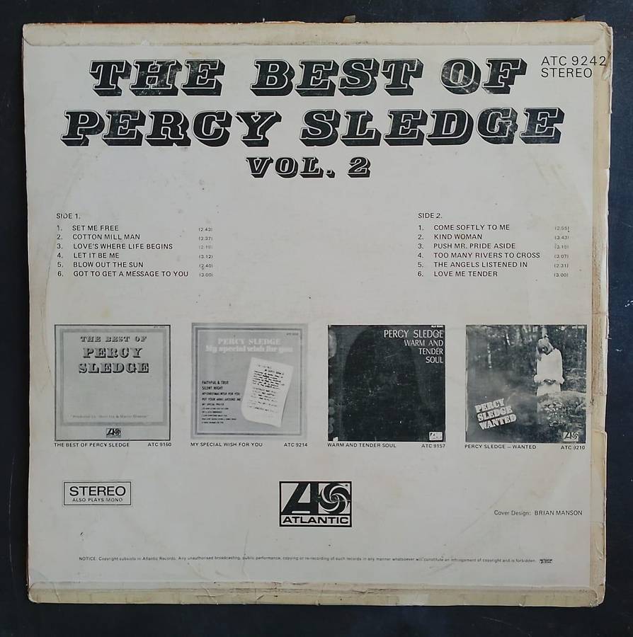 Percy Sledge - The Best of Percy Sledge Vol. 2 LP Vinyl Record