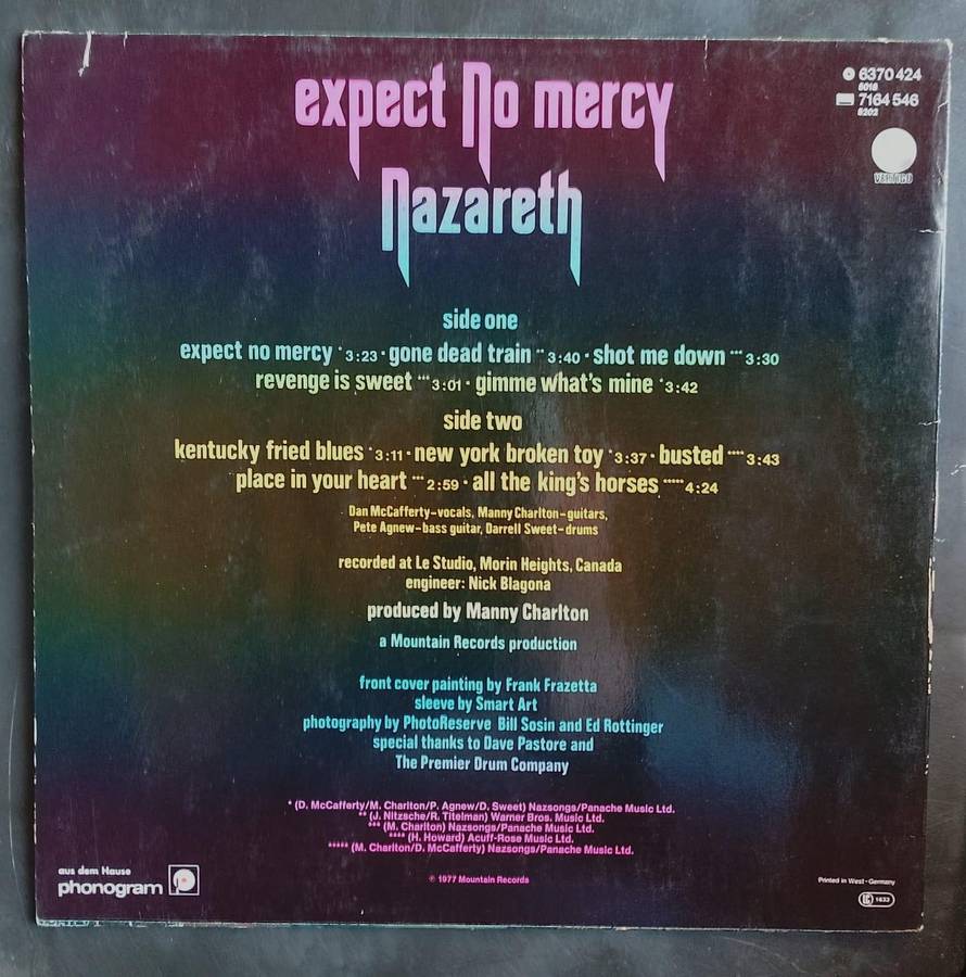 Nazareth - Expect No Mercy LP Vinyl Record - Germany Pressing