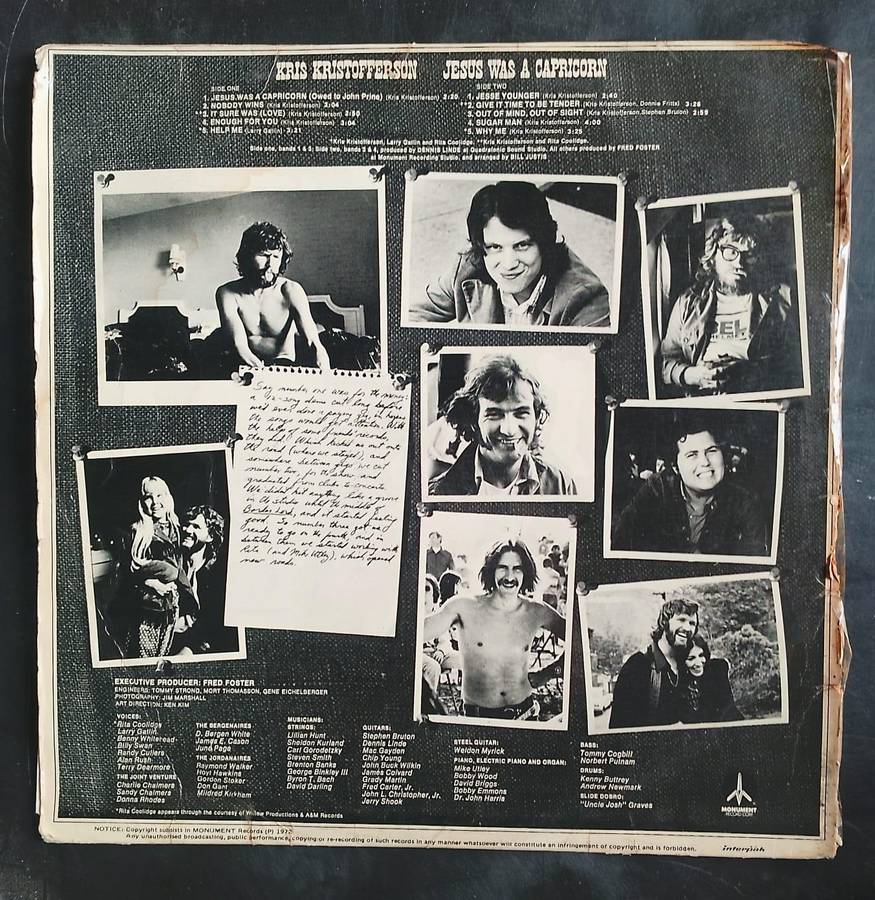 Kris Kristofferson - Jesus Was A Capricorn LP Vinyl Record