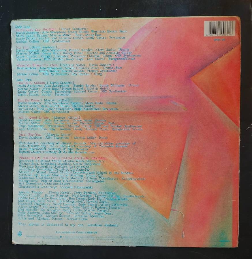 David Sanborn - Voyeur  LP Vinyl Record
