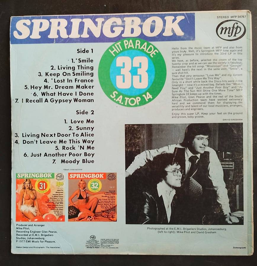 Springbok Hit Parade Vol.33 LP Vinyl Record