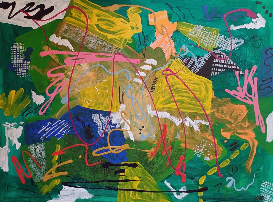 Exploring the inner world - Abstract  Art - Acrylics on canvas - 60 x 80cm