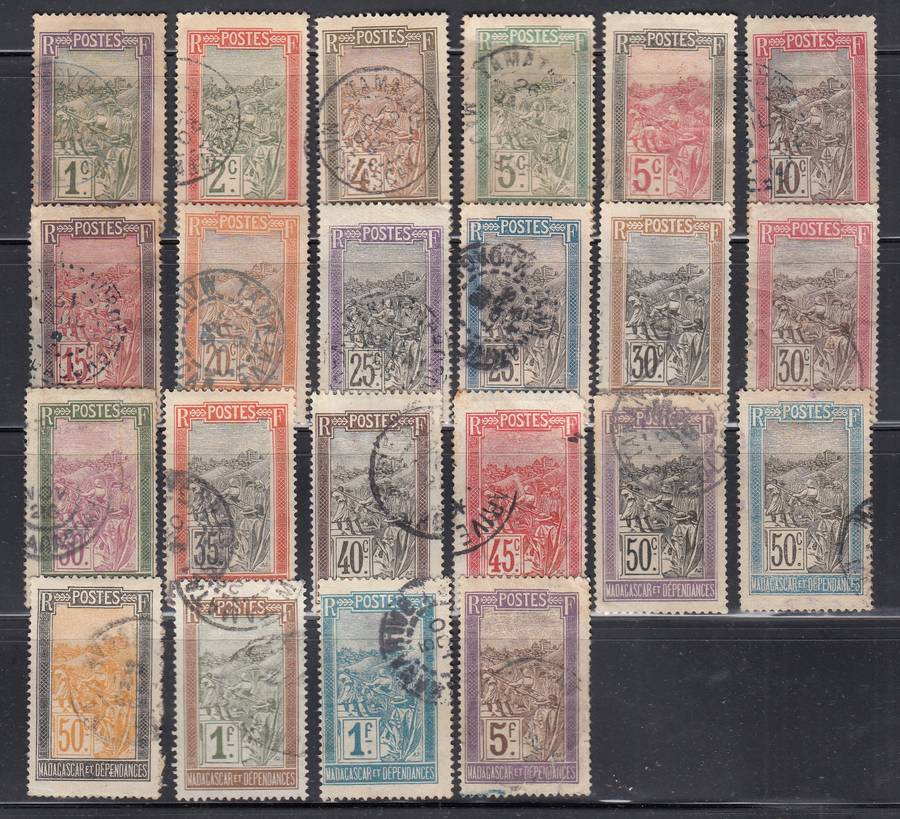 MADAGASCAR 1908 LOT FINE USED. CV R1200