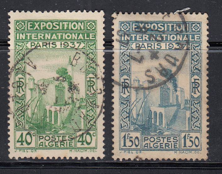 FRENCH ALGERIA 1937 SG 140/142 VFU.