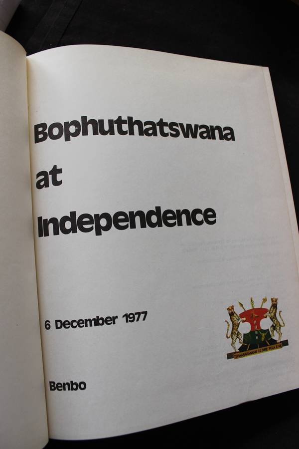 BOPHUTHATSWANA AT INDEPENDENCE. Publication of Bureau for Economic Research re Bantu Development.
