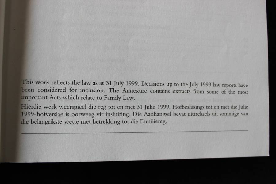CASEBOOK ON SOUTH AFRICAN FAMILY LAW. VONNISBUNDEL OOR DIE SUID-AFRIKAANSE FAMILIEREG. Cronjé/Heaton