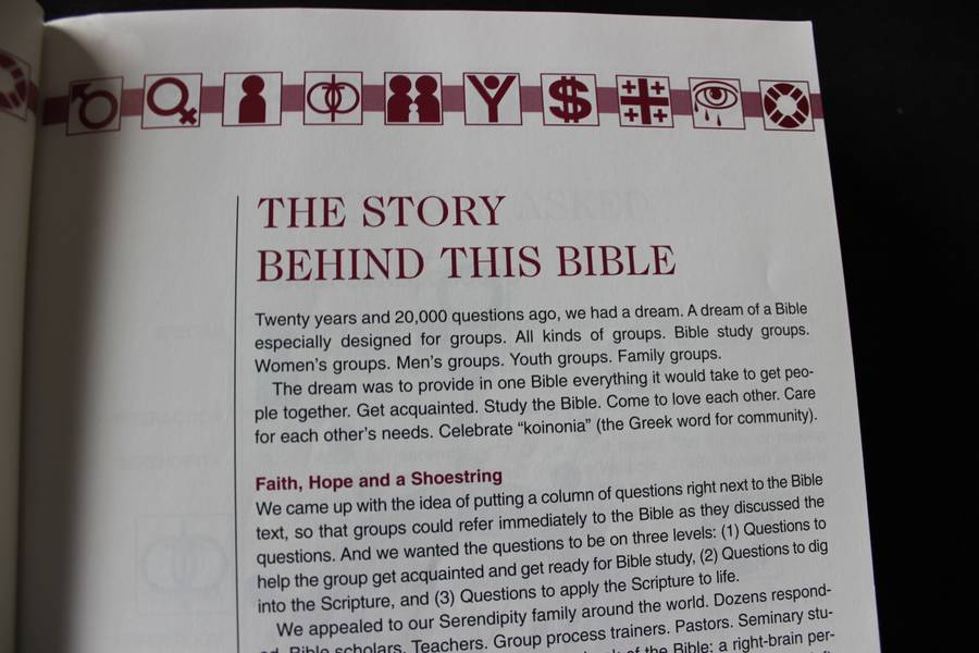 SERENDIPITY BIBLE. 10TH ANNIVERSARY EDITION. For Personal and Small Group study.