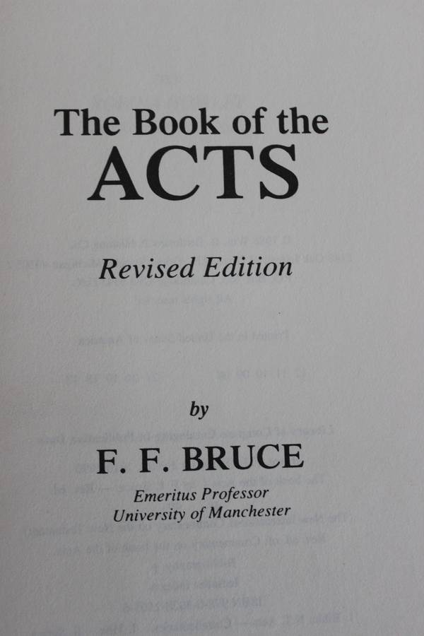 THE BOOK OF THE ACTS. (Revised). F.F. Bruce. (The New International Commentary on the New Testament)