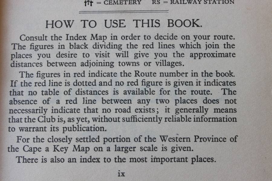 ROYAL AUTOMOBILE CLUB OF SOUTH AFRICA  Route book