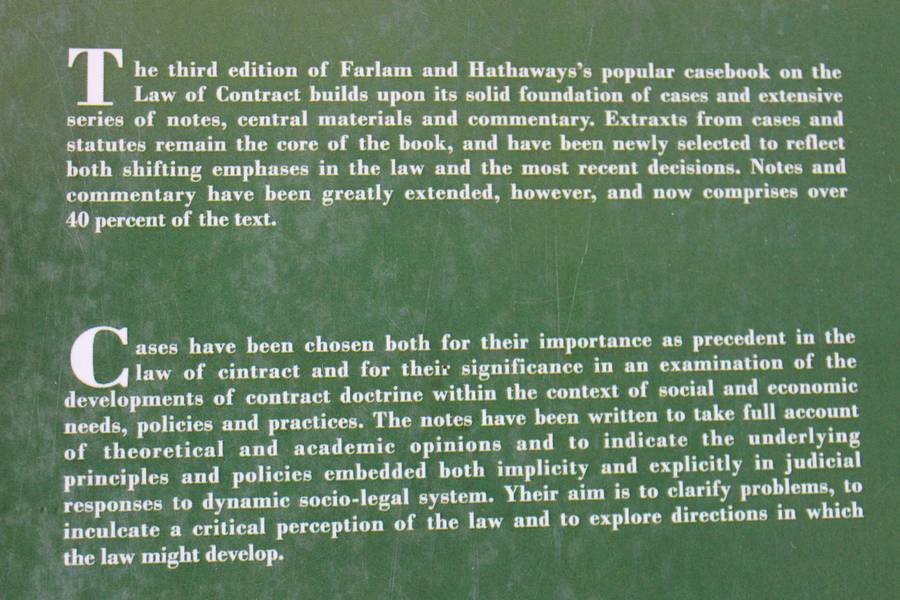 FARLAM & HATHAWAY - CONTRACT CASES, MATERIALS AND COMMENTARY  by Gerhard Lubbe and Christina Murray