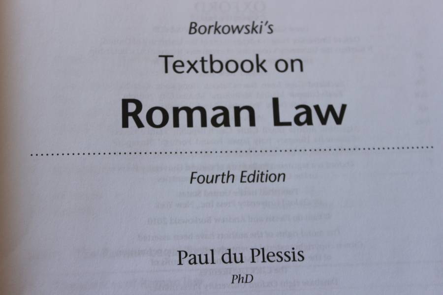 BORKOWSKI'S TEXT BOOK ON ROMAN LAW  by Paul du Plessis (4th Edition)
