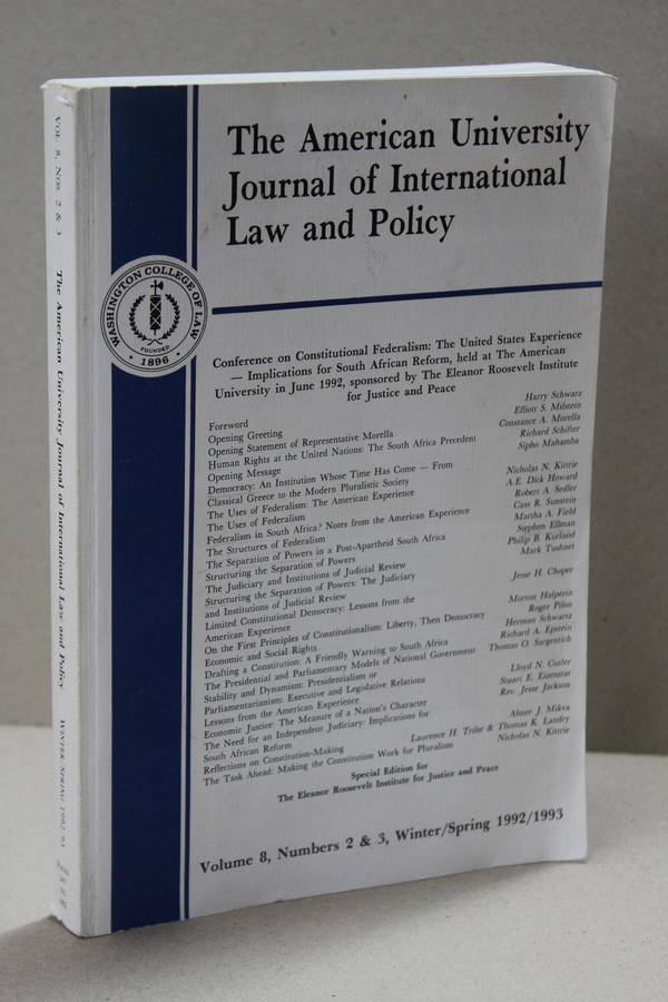 THE AMERICAN UNIVERSITY JOURNAL OF INTERNATIONAL LAW AND POLICY  Vol 8  No 2 & 3  1992/1993
