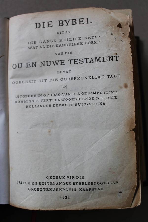 1933 AFRIKAANSE BYBEL