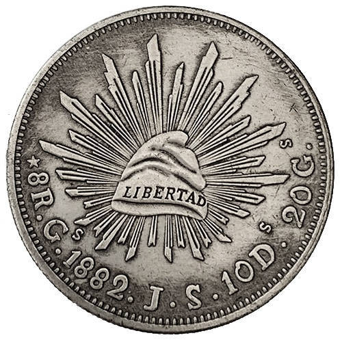 1882 Mexico 8 Reales filler coin NOT silver