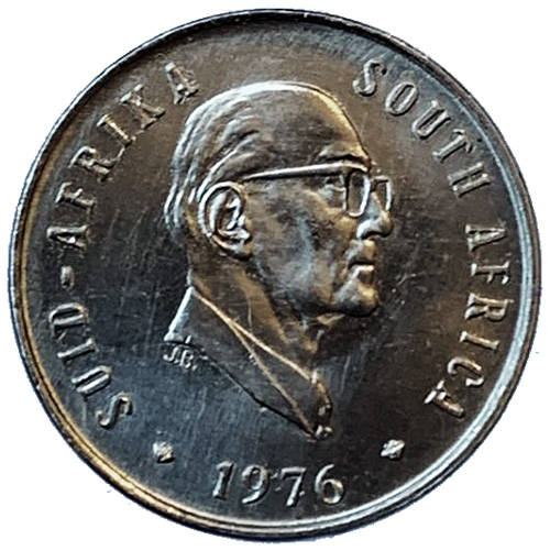 1976 South Africa Jacobus Johannes Fouche UNCIRCULATED 5c