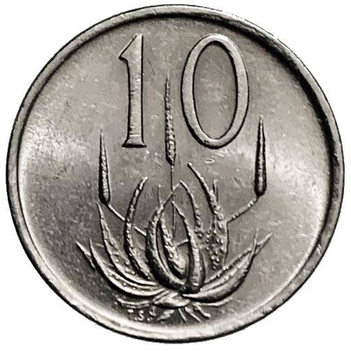 1986 South Africa 10c nickel Very Fine