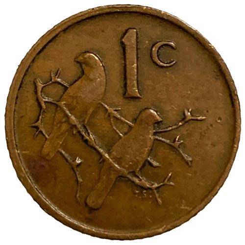 1975 South Africa coat of arms 1c bronze