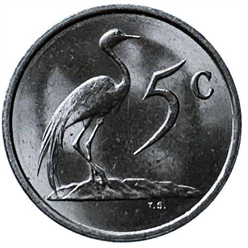 1988 South Africa 5c nickel Very Fine