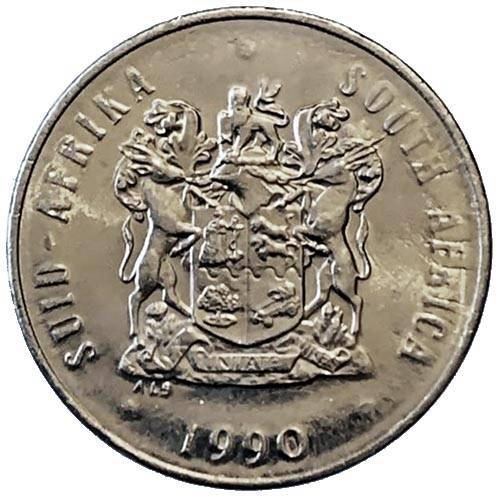 1990 South Africa 20c pure nickel