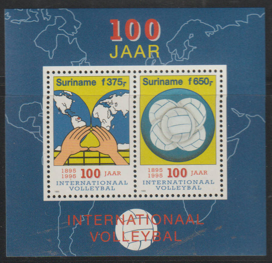 Suriname UMM Minisheet The 100th Anniversary of the International Volleyball 1995