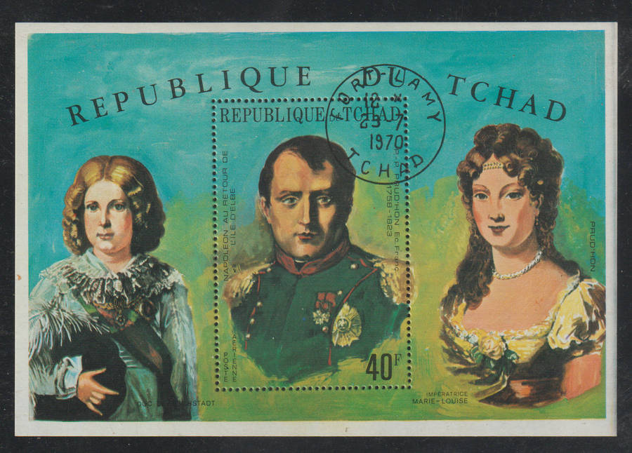Chad CTO Mini Sheet The 150th Anniversary of the Death of Napoleon Bonaparte 1971