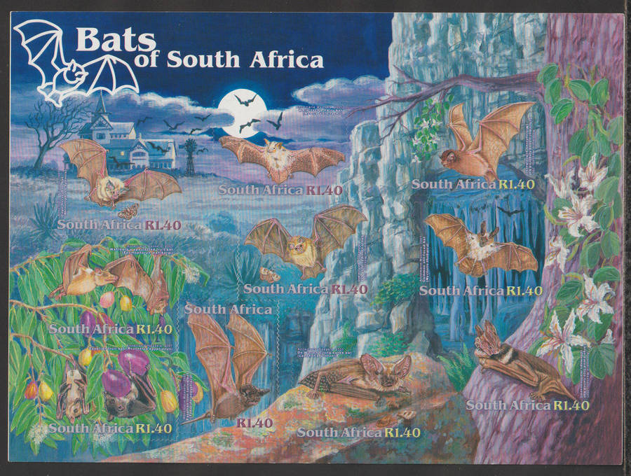 South Africa UMM Fullsheet Bats of South Africa - Self-Adhesive 2001