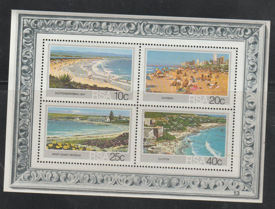 South Africa UMM Minisheet Tourism Beaches 1983