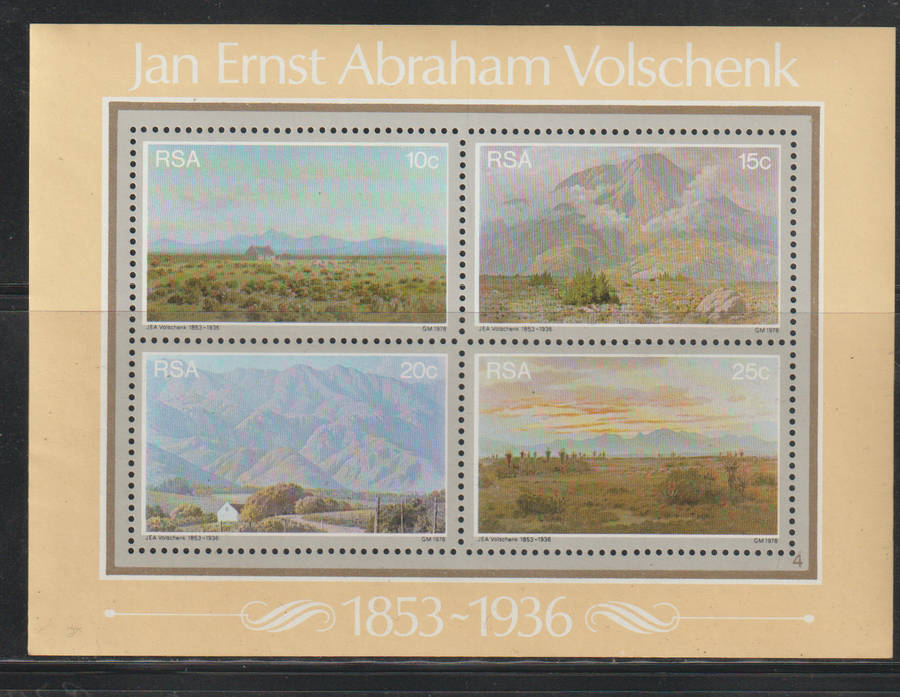 South Africa UMM Minisheet The 125th Birth Anniversary of J. E. A. Volschenk Fluorescent Paper 1978