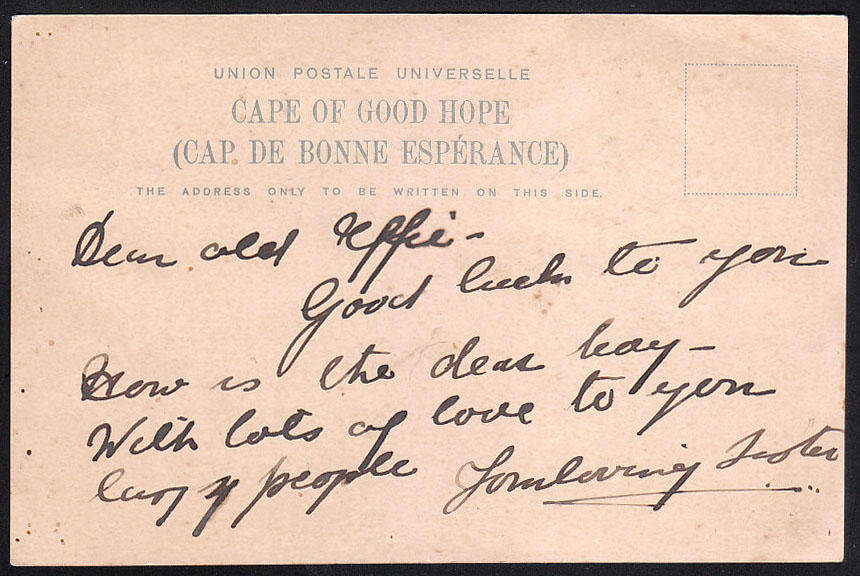 CGH 1902 'WITH COMPLIMENTS OF SOUTH AFRICA' POSTCARD WITH FOUR DIFF VIGNETTES, COMPLIMENTS OF THE SE