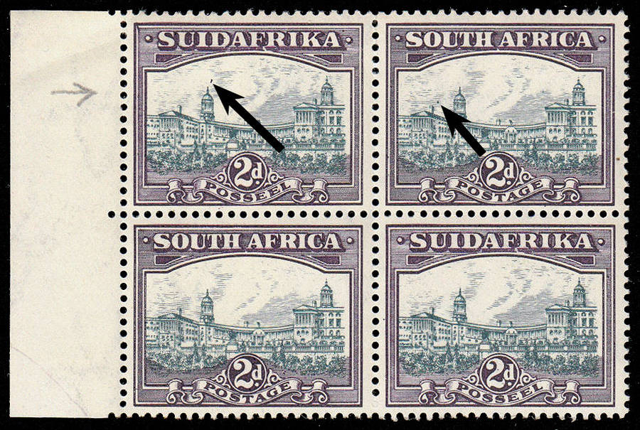 UNION 1930-45 ROTO'S 2d SLATE-GREY AND LILAC BLOCK OF 4 WITH VARIETIES VERY FINE MINT. SACC 44